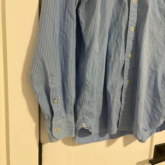Tommy Hilfiger Blue Striped Dress Shirt‎ Men's Size Large - Picture 4 of 16